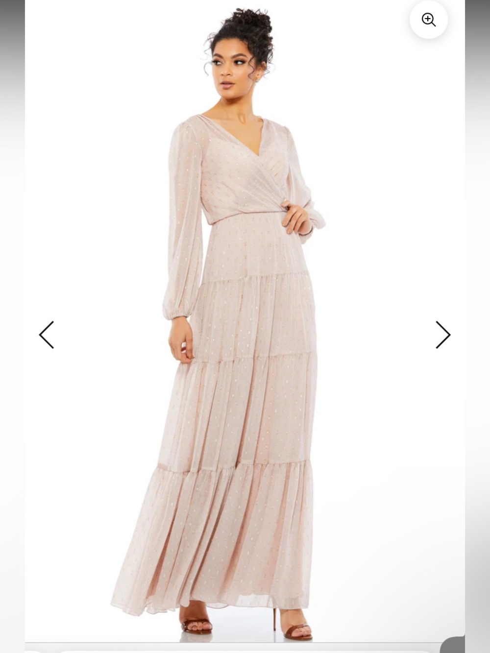 Mac Duggal 49514 Ethereal Chiffon Tier Dress in Blush
